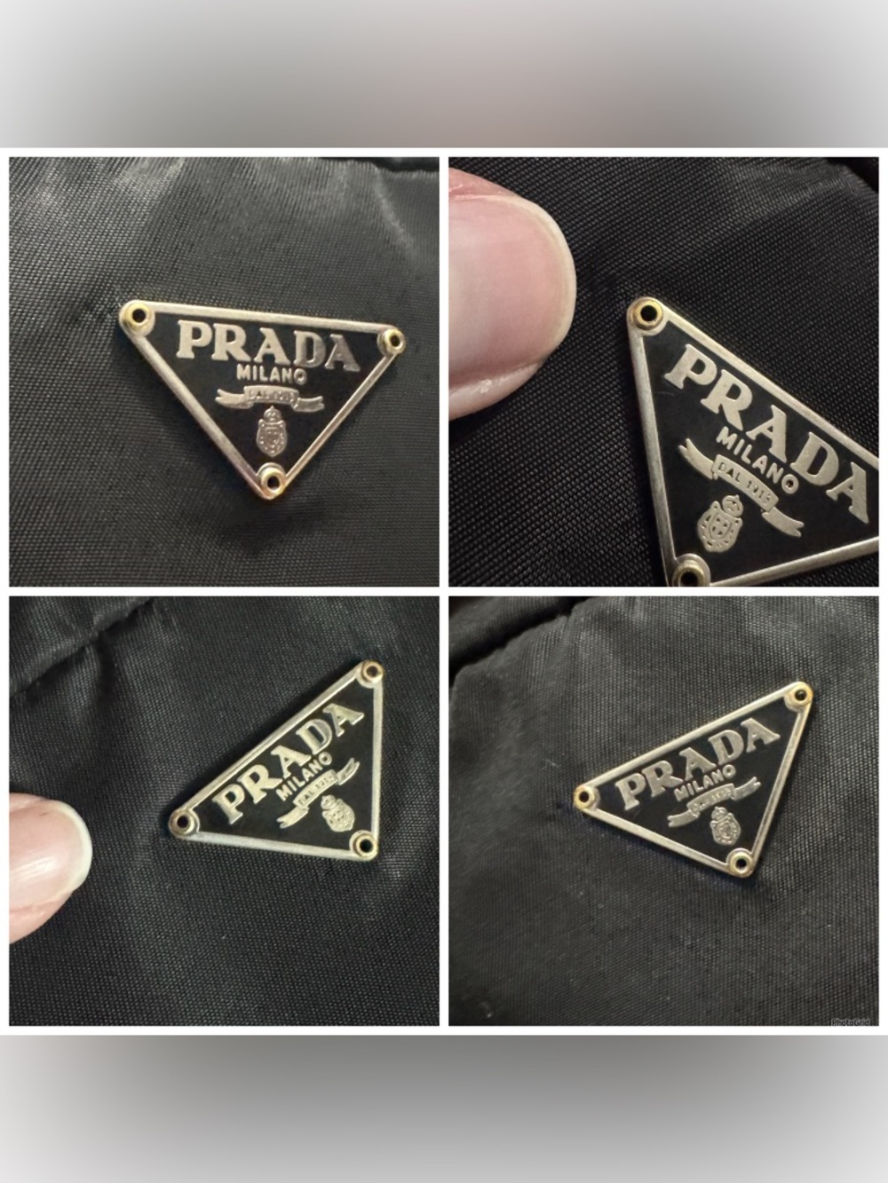 Prada AUTHENTIC Vintage Tessuto Nylon Black Logo Triangle Pouch Case Makeup Bag - Picture 10 of 16